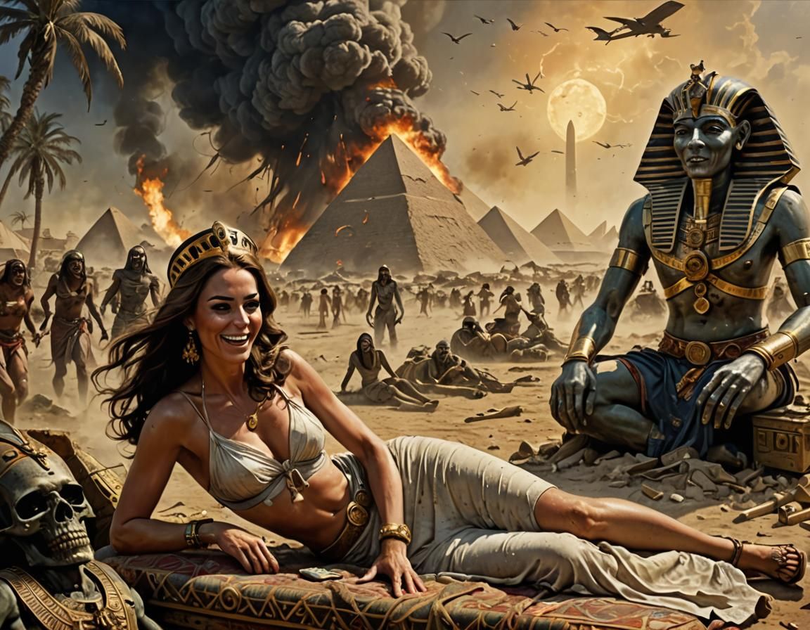 Egyptian Pharaoh in Zombie Nile Delta, Steampunk Style