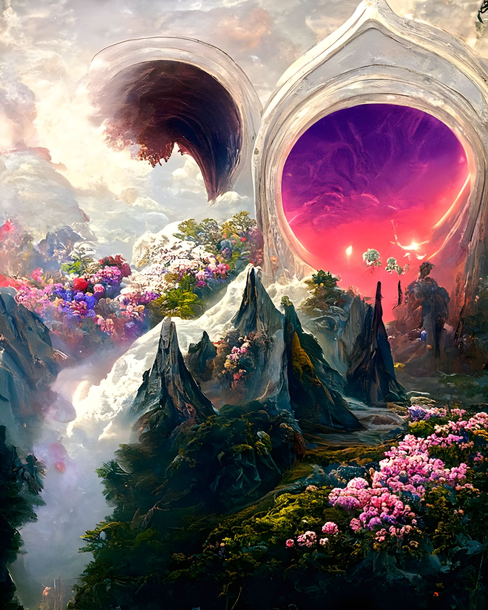 Portals and Petals: Cosmic Sci-Fi Landscape