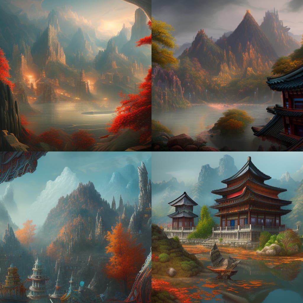 Fantastical Korea: Detailed Matte Painting in 8K