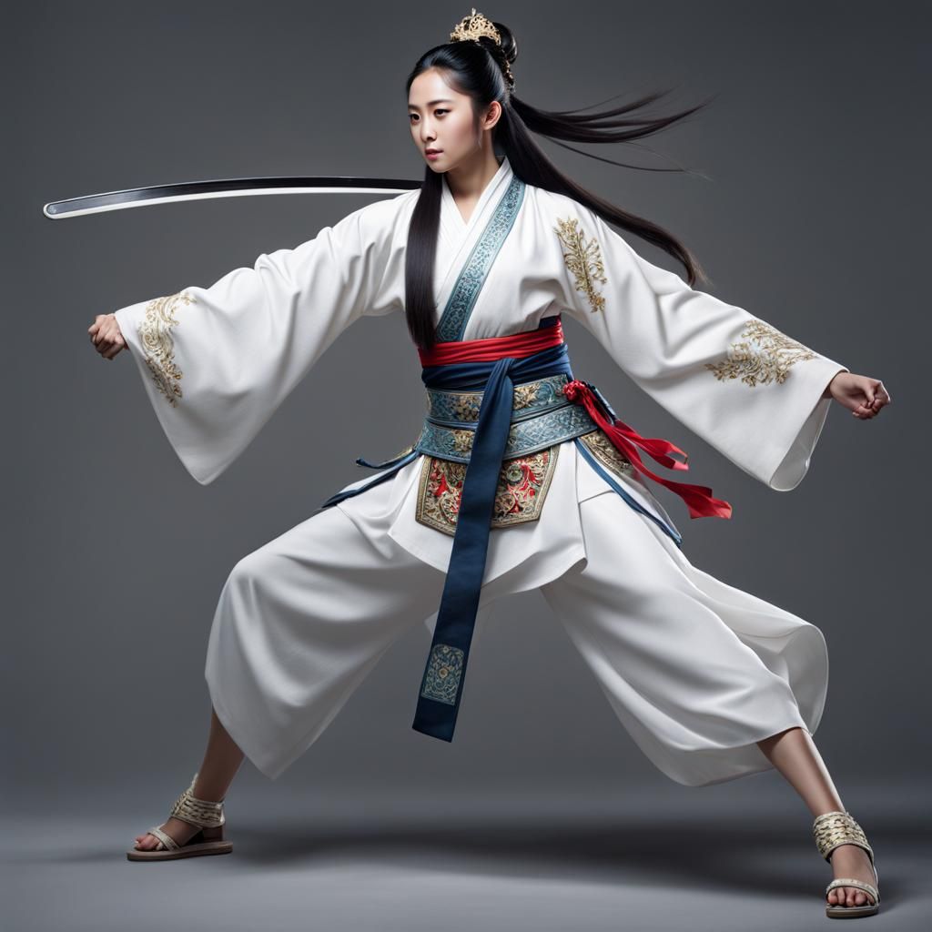 Hyperrealistic Wuxia Princess Ready for Battle