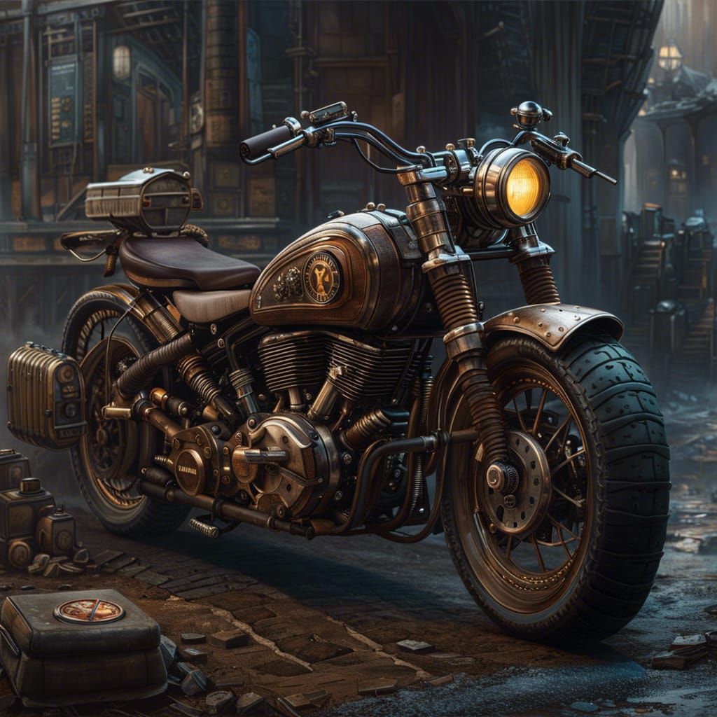 Steampunk motorcycle