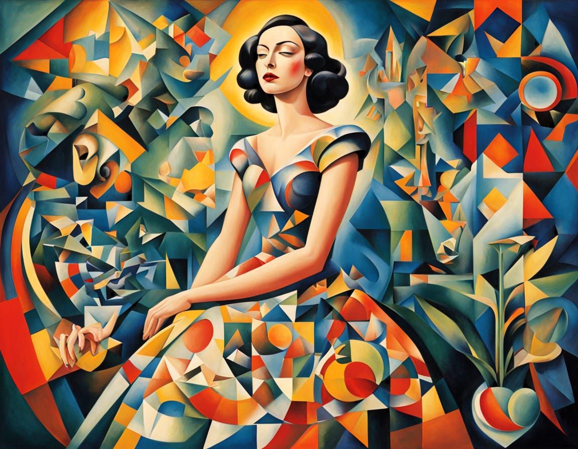 Whimsical Goddess in a Vibrant Garden Paradise