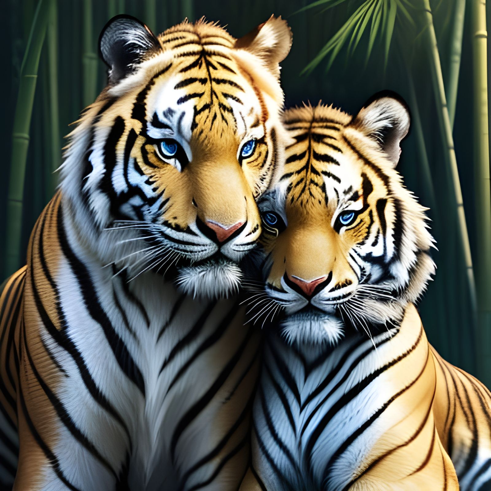 Warrior Princess and Tiger in Golden Light