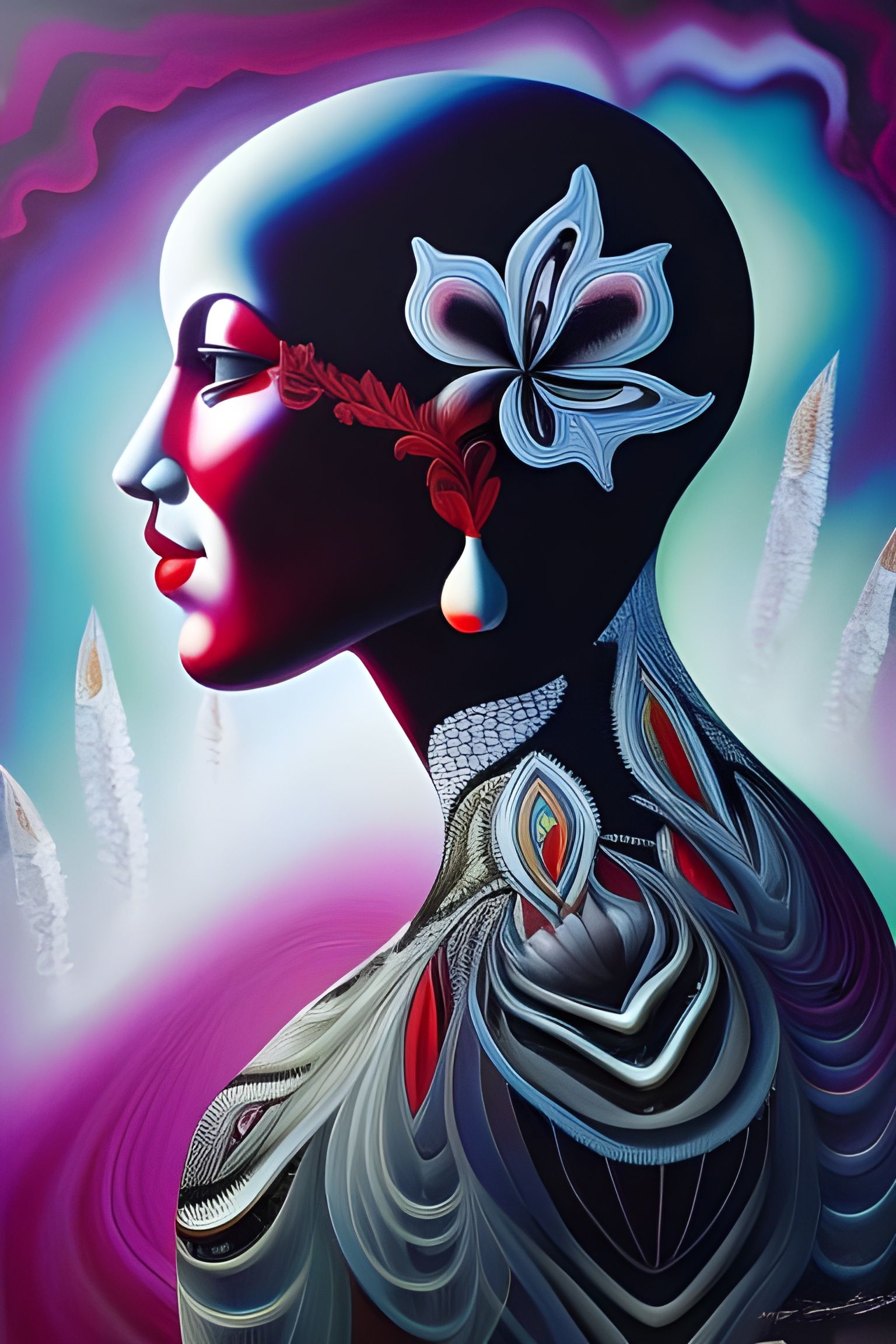 Psychedelic Tulips in Hyperdetailed Fantasy Filigree