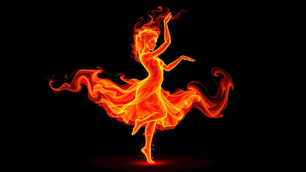 Flaming Dancer: A Fiery Spectacle in HDR