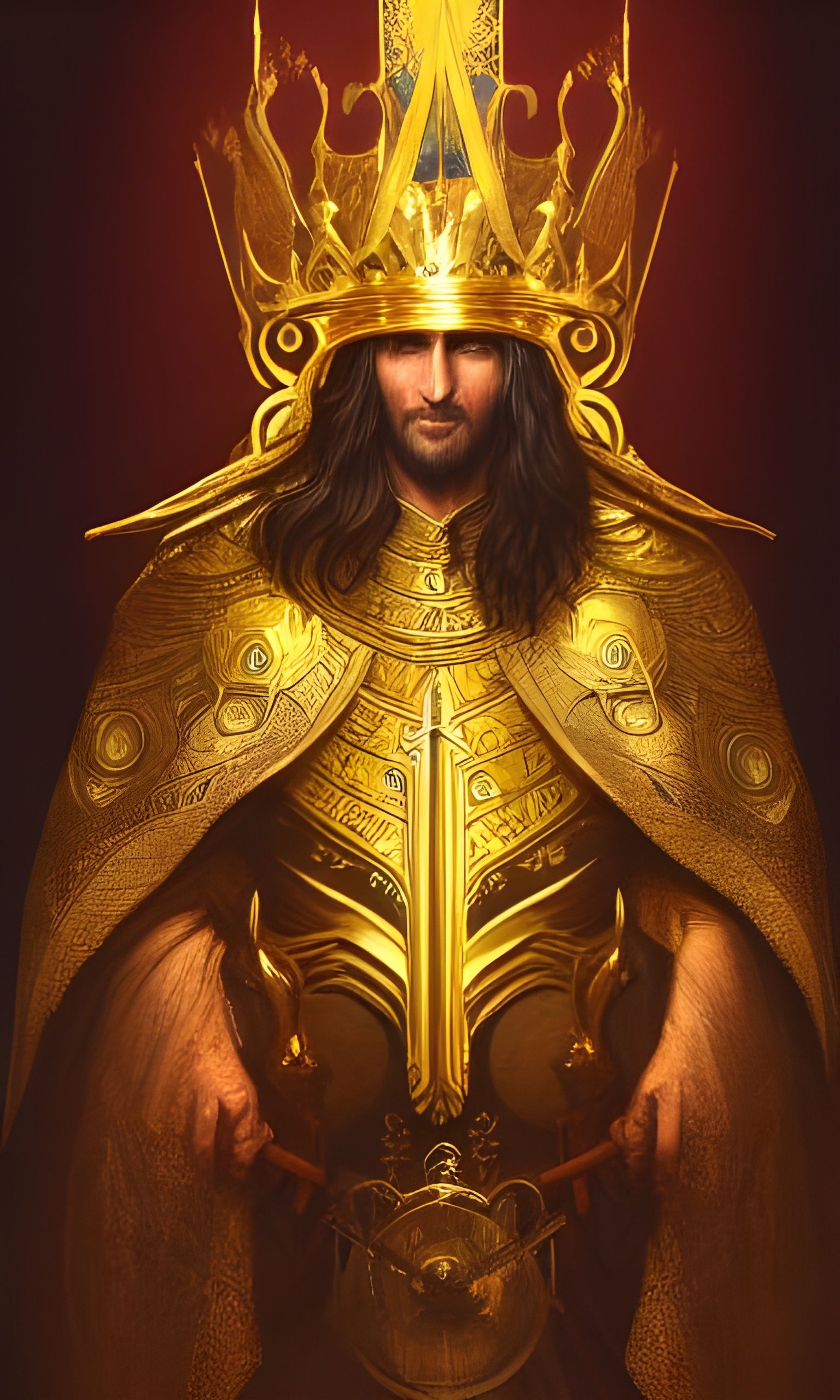 Aragorn on Throne: Hyperdetailed Concept Art