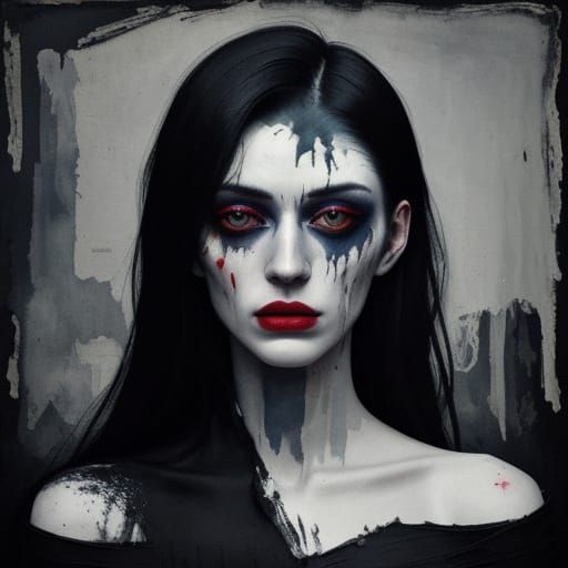 Eerie Figure in Expressionist Impasto Portrait