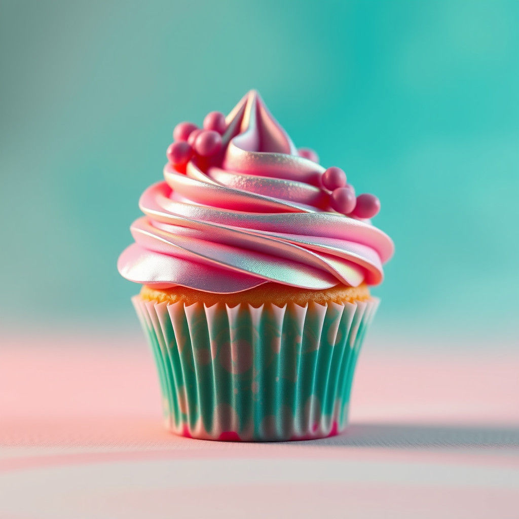 Fantasy Cupcake with Iridescent Frosting
