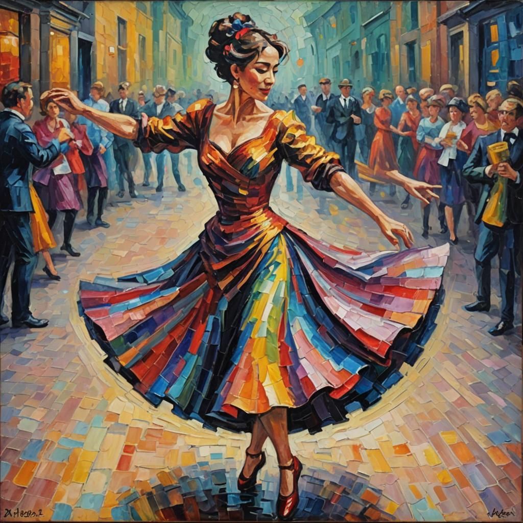 Lady Grimlin in Neo-Impressionist Expressionist Style