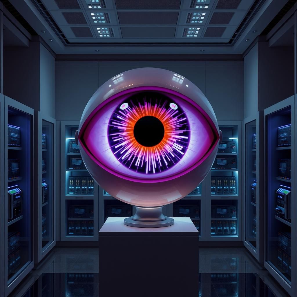 Photorealistic Giant Eye Supercomputer Installation
