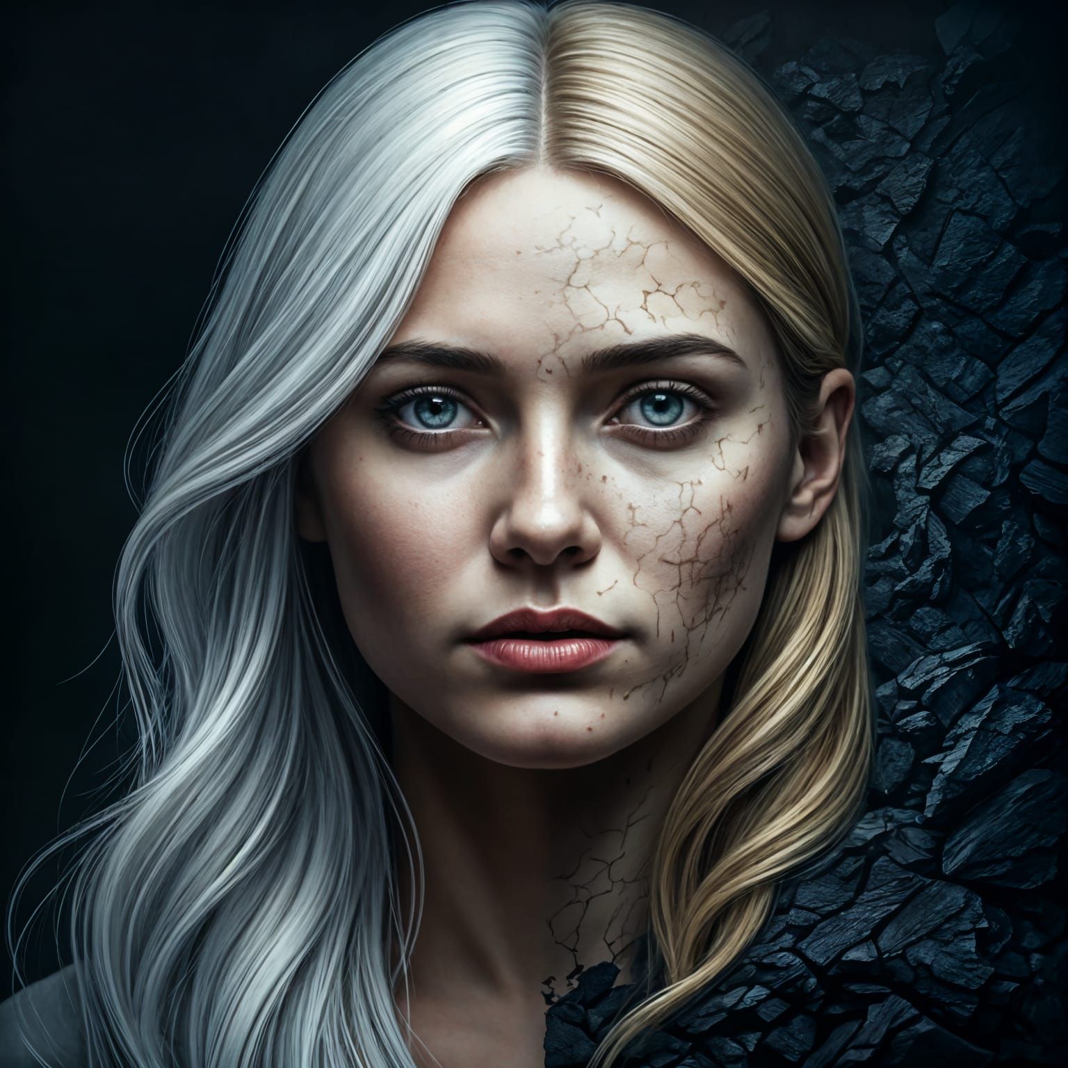 Surreal Split Portrait Photography of Two Women