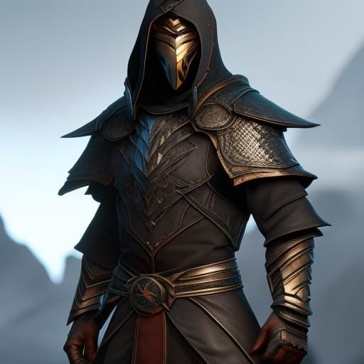 Half-Elf Rogue in Detailed Fantasy Art