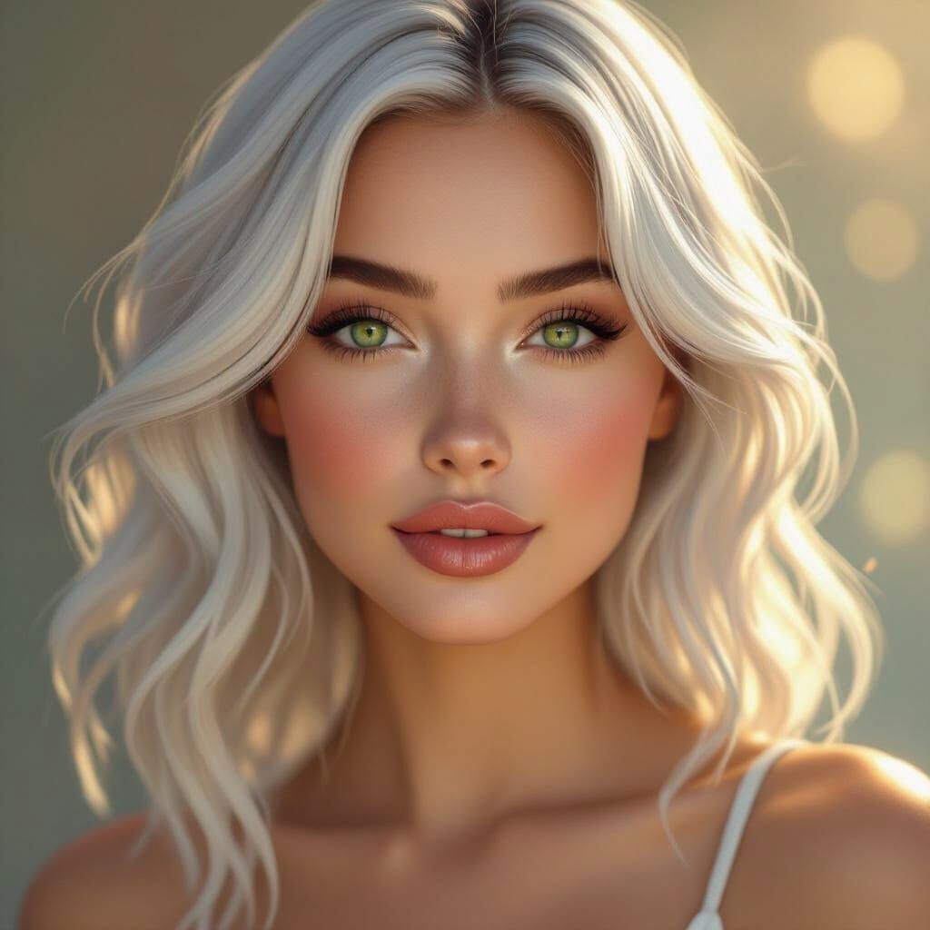 Beautiful Woman Portrait in Digital Painting Style