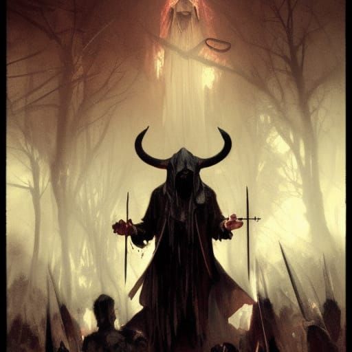 Sinister Horned Man Attends Funeral