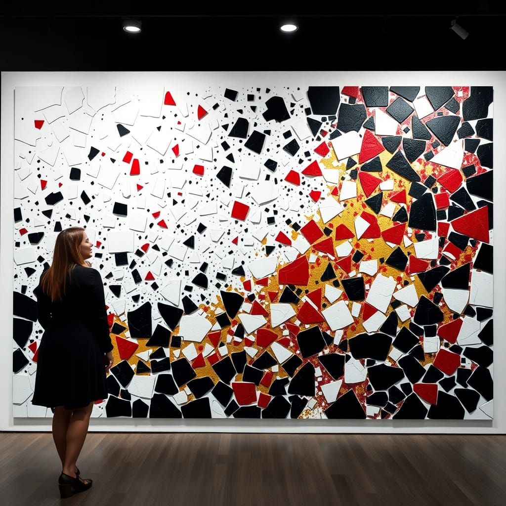 Abstract Mosaic in Modern Art Gallery