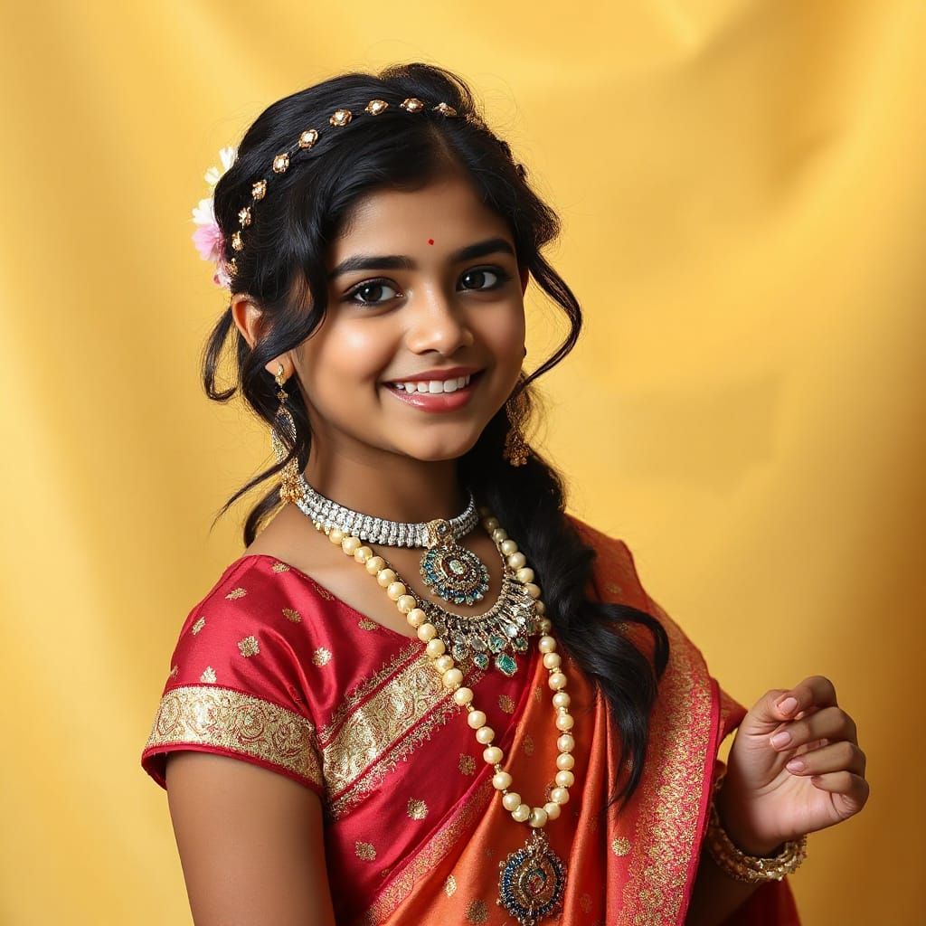 Vibrant Indian Beauty in Cultural Regalia