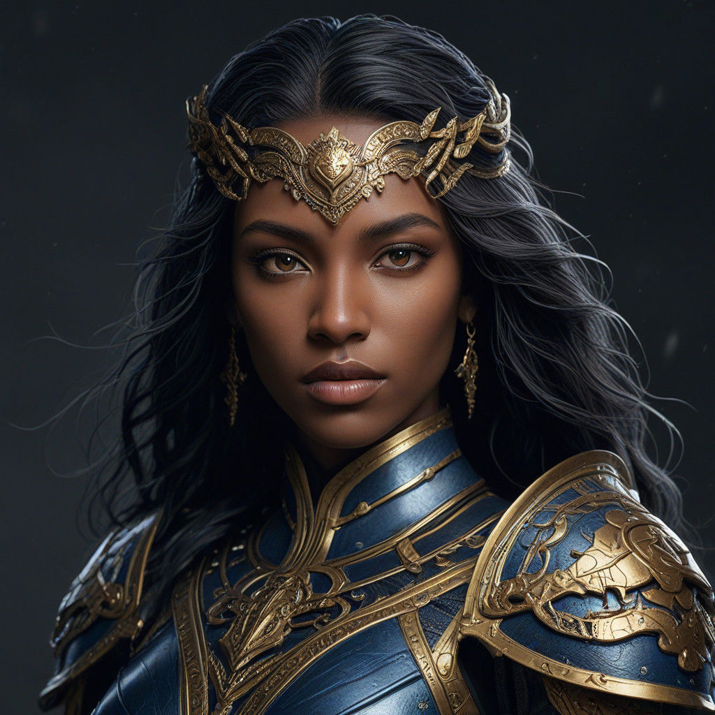 Ethereal Dark Fantasy Warrior in Regal Armor