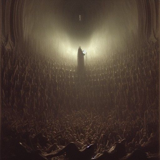 Horror Choir of Fallen Angels in Doré Style