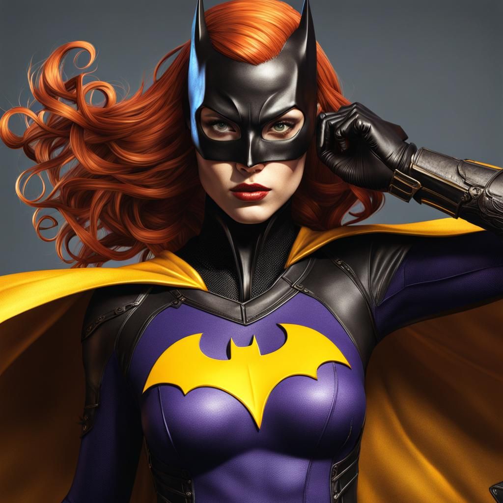 Batgirl in Gustav Klimt Style with Dynamic Lighting