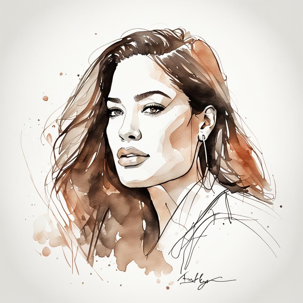 Watercolor Sketch of Ashley Graham
