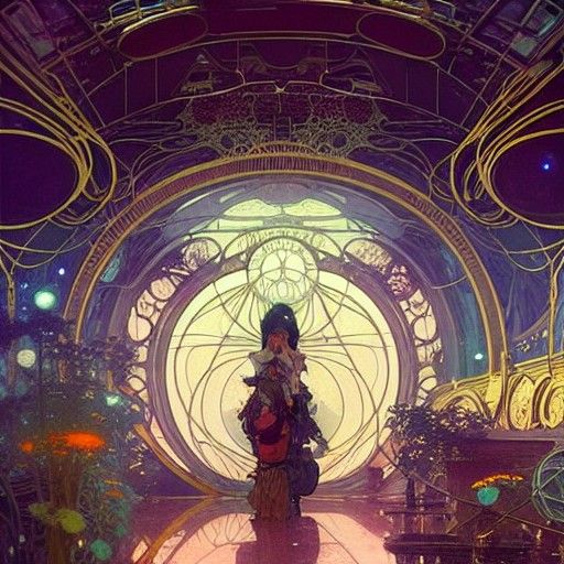 Galactic Sphere in Art Nouveau Workshop
