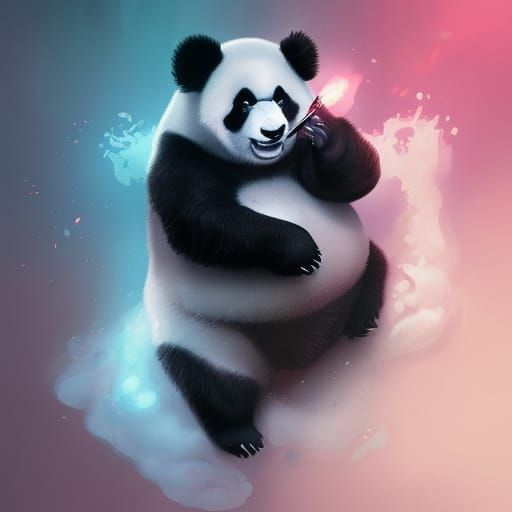 Detailed Panda Portrait in Digital Art Style