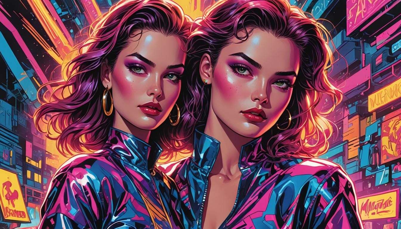 Glamorous Polish Model in 80s Comic Art