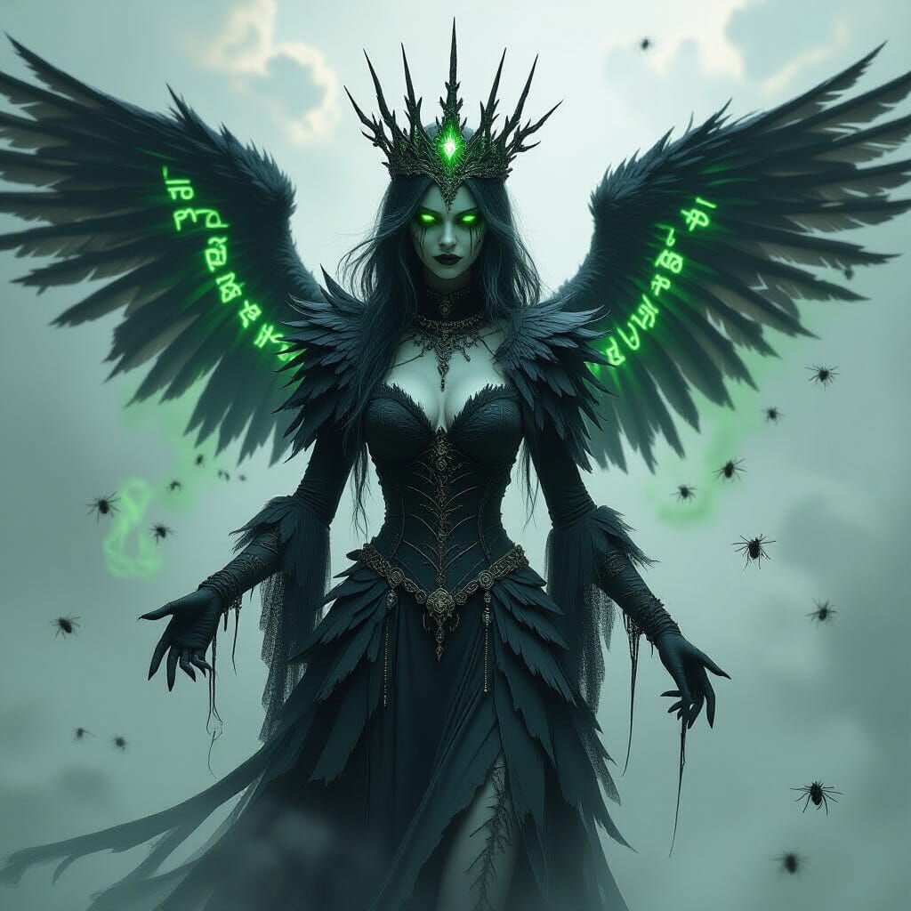 Plague Seraph in Hyper-Realistic Fantasy Style