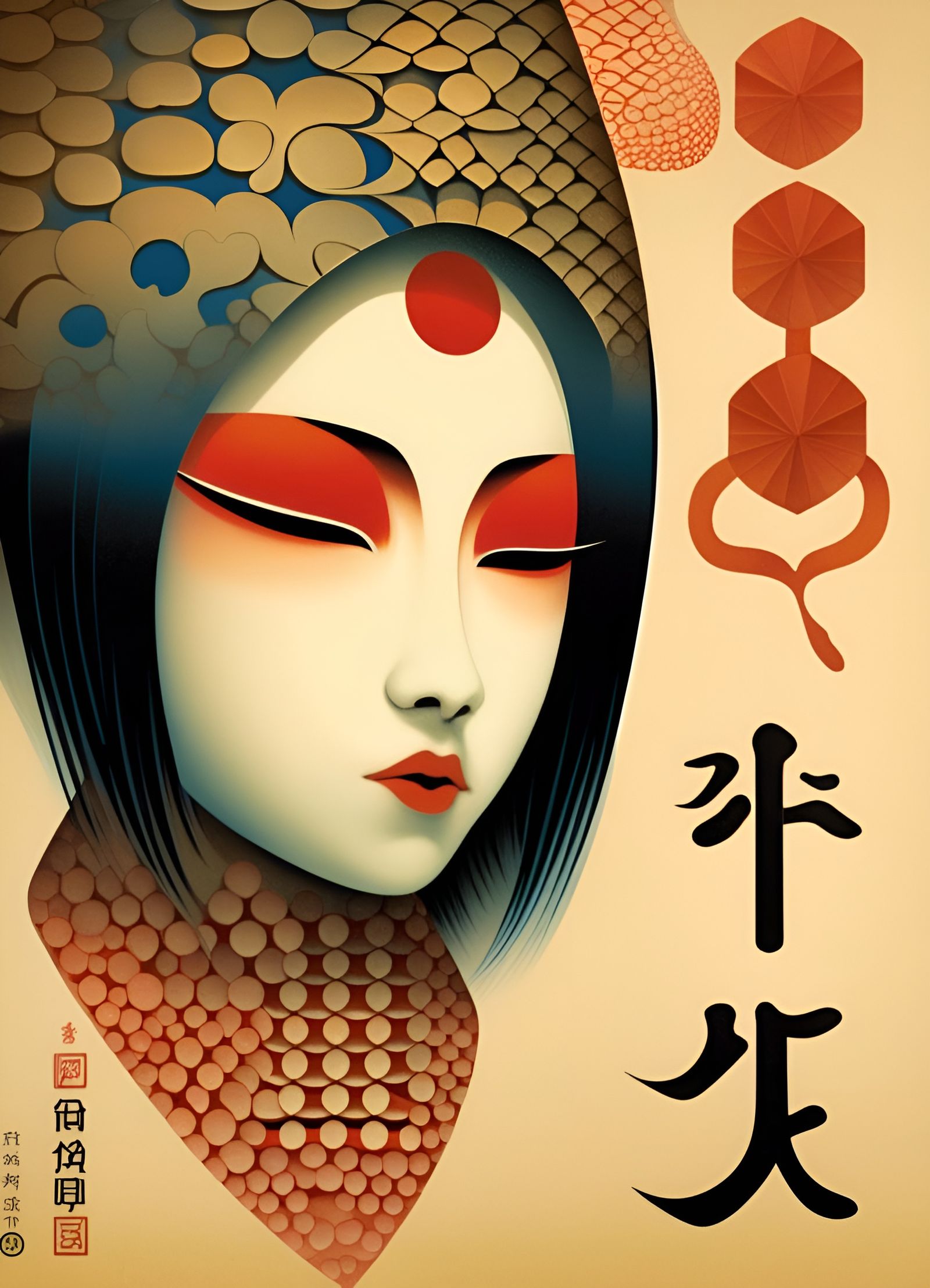 Minimalist Kabuki Poster in Japanese Graphic Design
