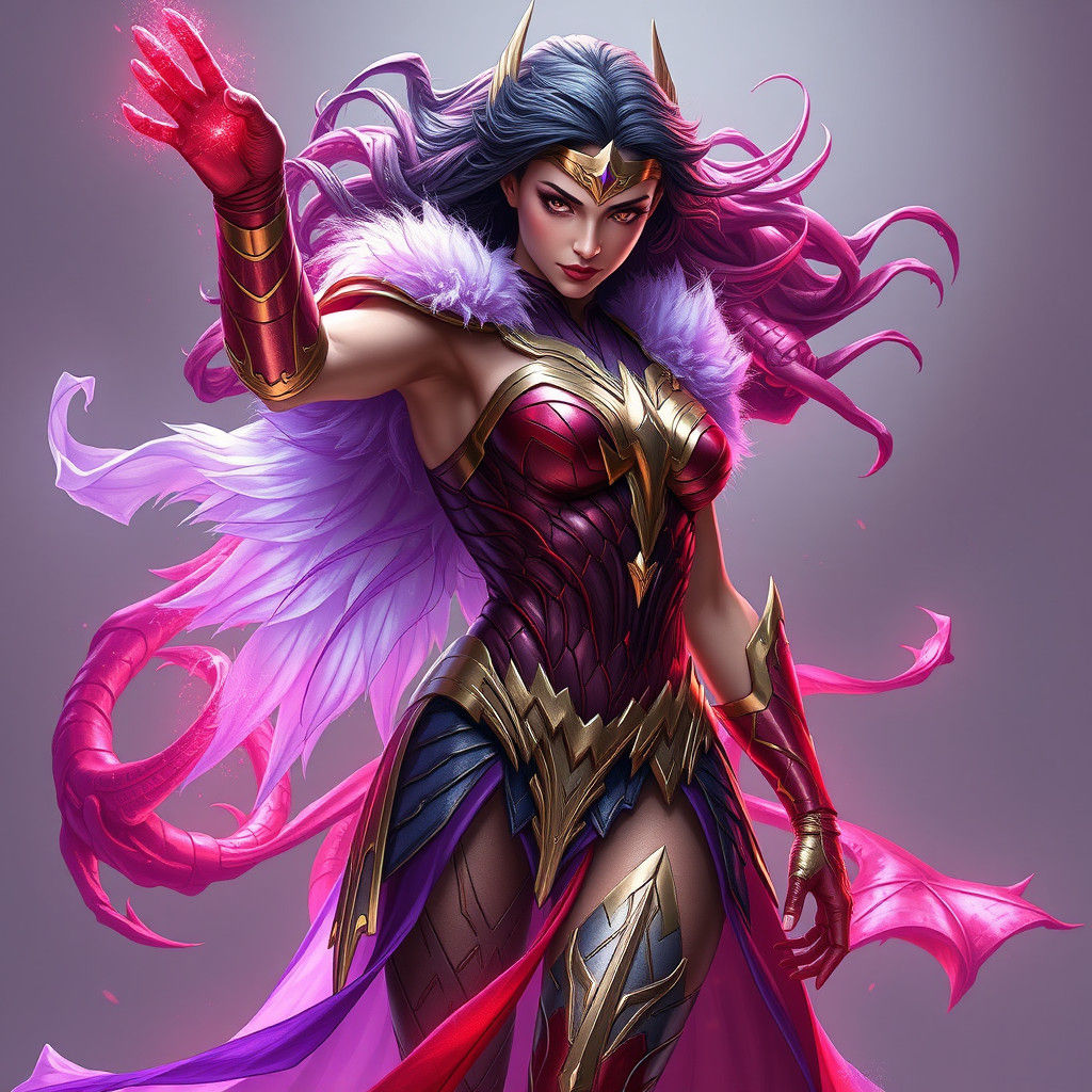 Powerful Fusion Heroine in Magical Armor