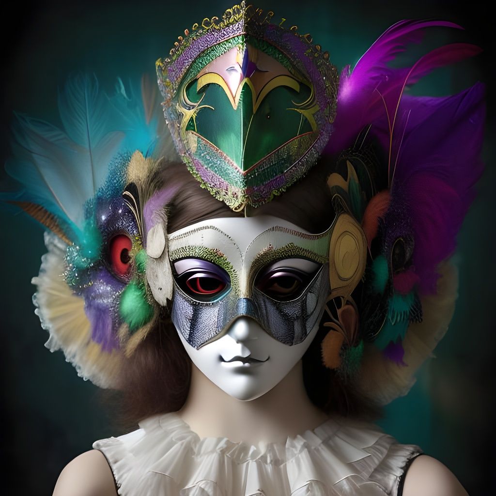 Masked Figure Reveals True Face in Avant-garde Style