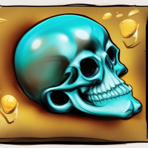 Orchid-Adorned Gem Mouse Skull with Golden Halo