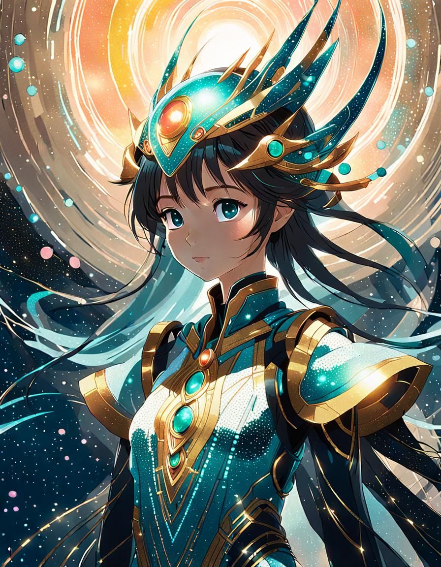 Alien Princess in Futuristic Dress: Anime Key Visual