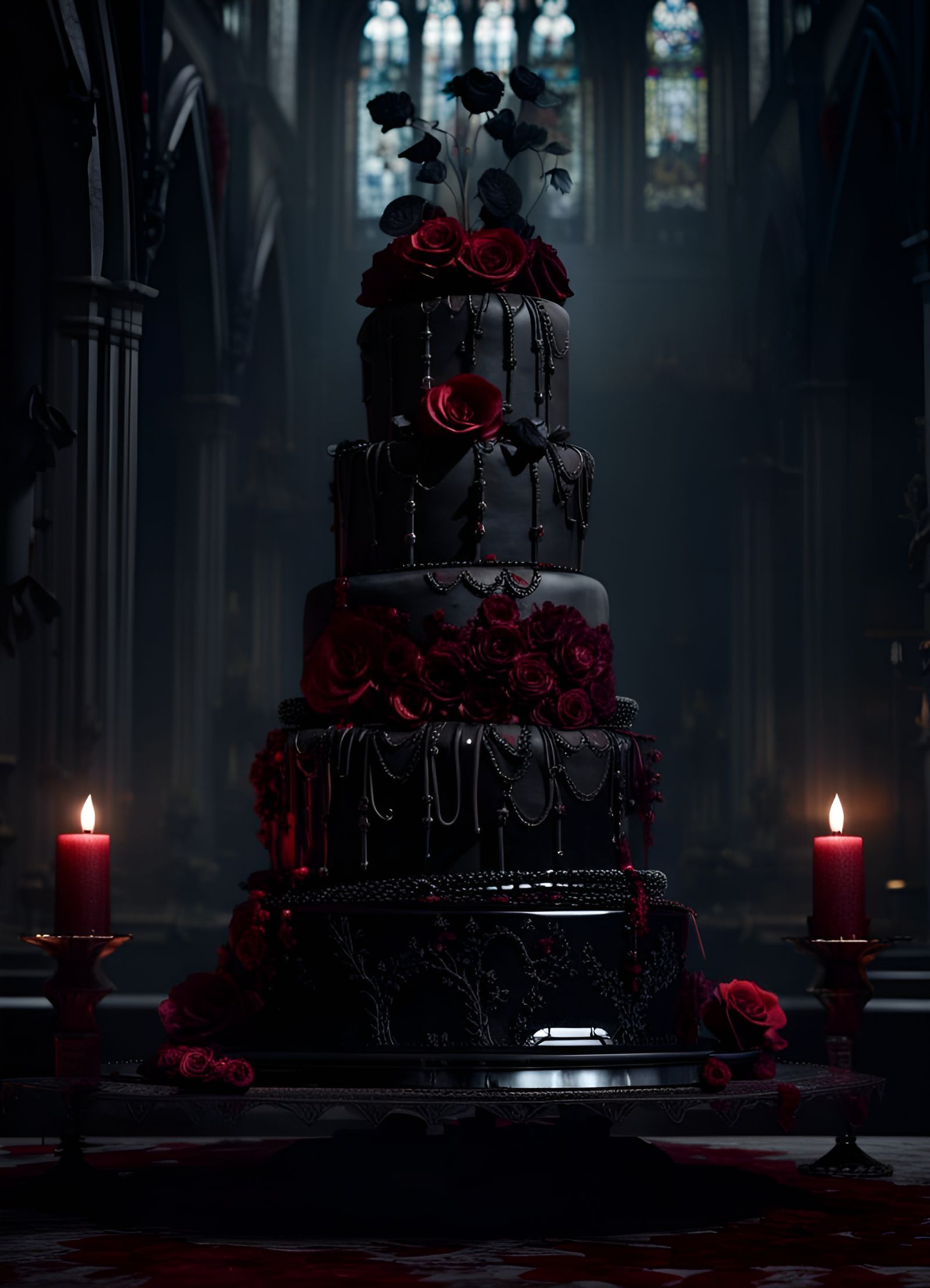 Dark Gothic Cake for a Vampire Wedding
