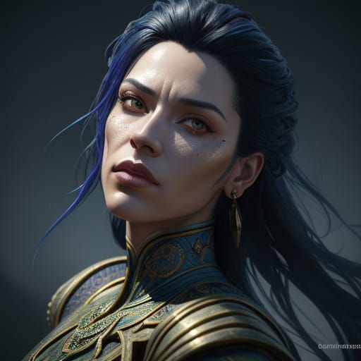 Hyperrealistic Portrait of Sandra in Splash Art Style