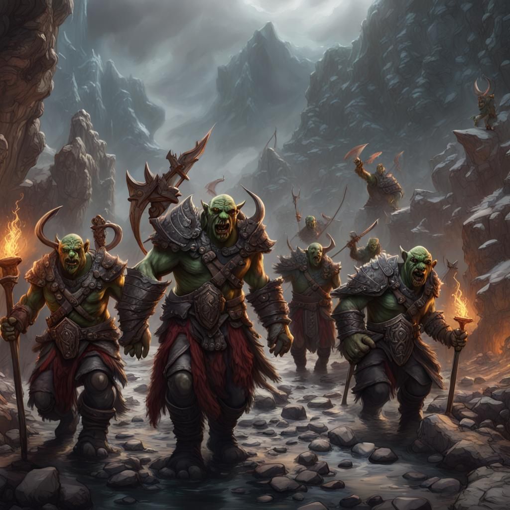 Orc Raiding Party: Detailed Matte Painting