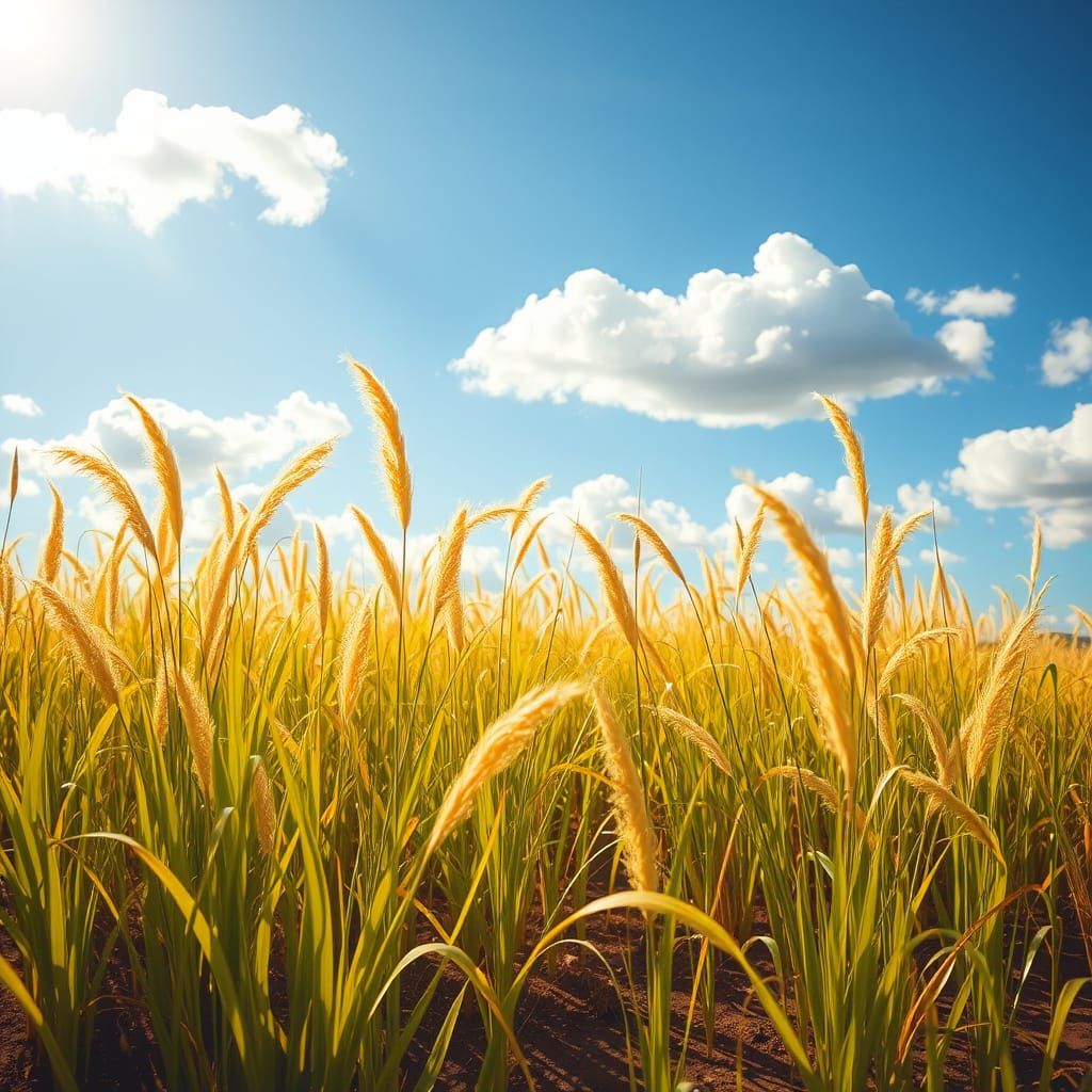Golden Light on a Serene Canary Grass Field