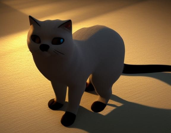sun dappled cat trending on Artstation Unreal Engine 3D shad...