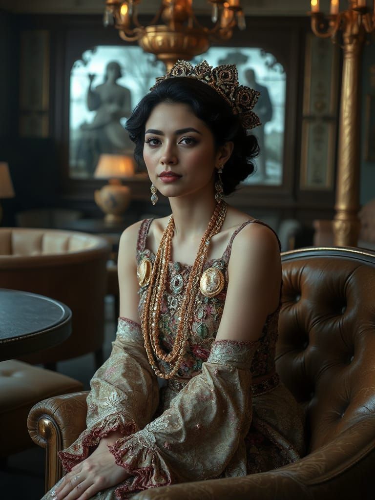 Elegant Woman Portrait in Hyperrealistic Style