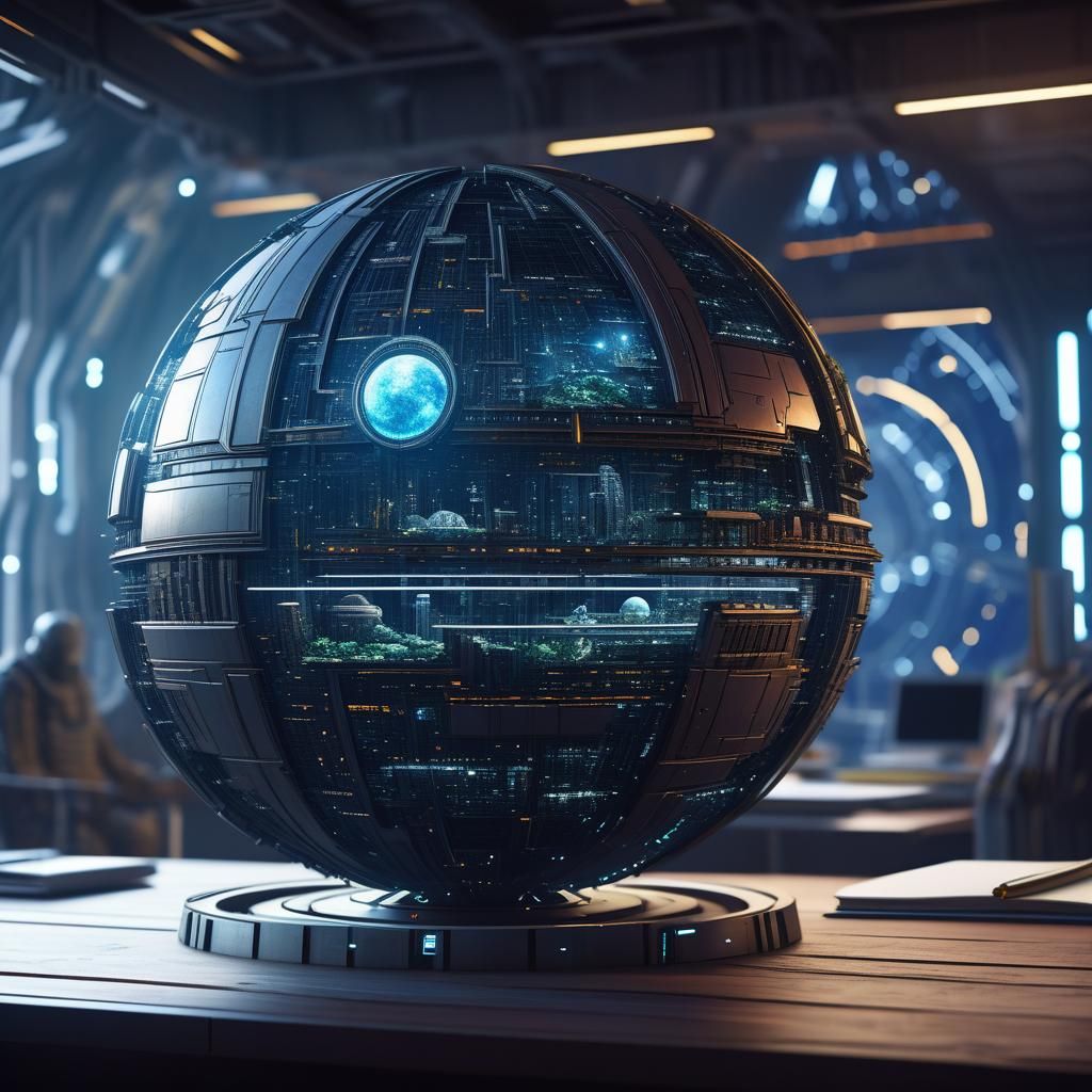 Cybernetic Dyson Sphere: Detailed Matte Painting