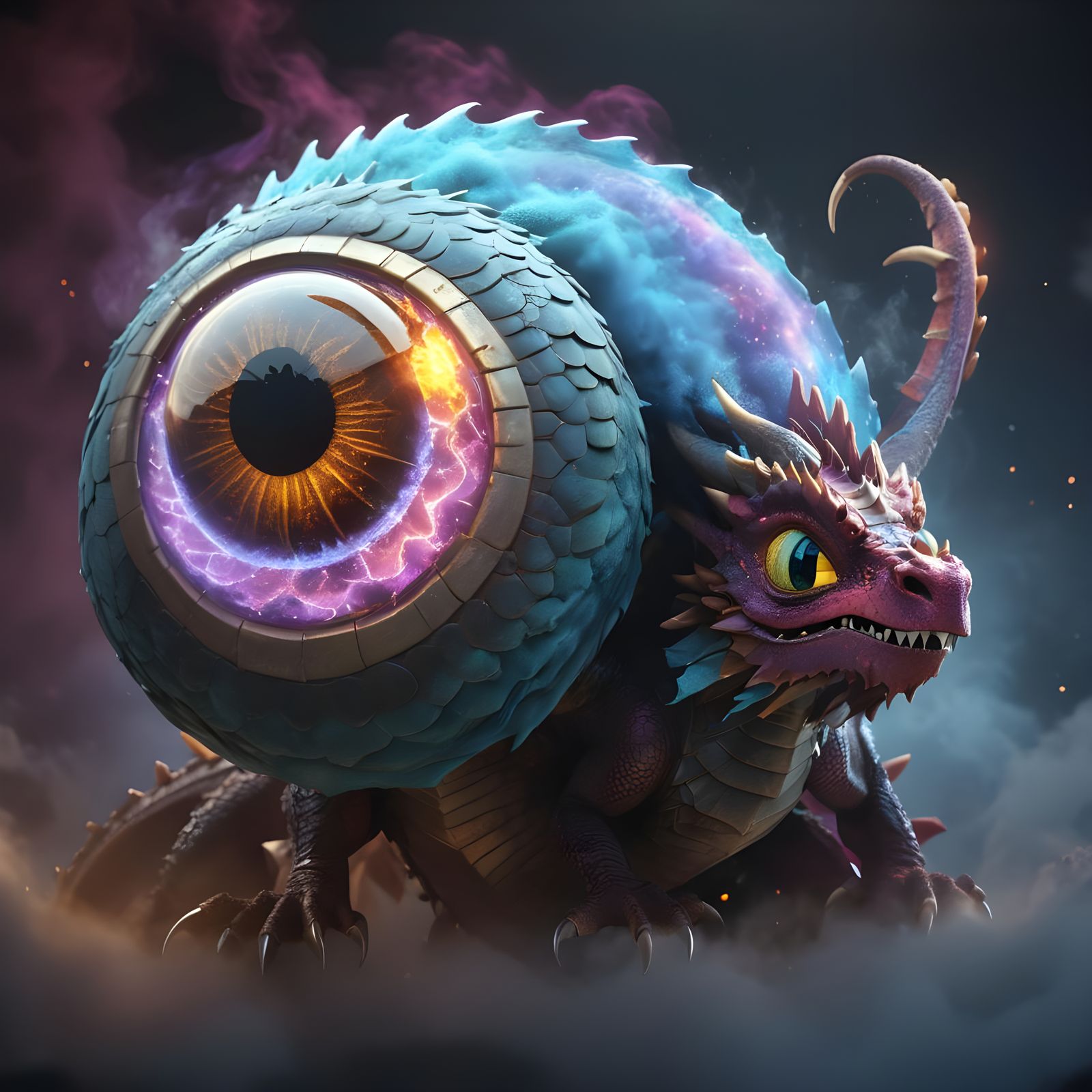 Pixar-Style Dragon in 3D Digital Art