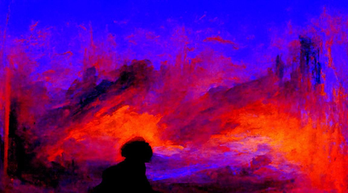 Surreal Silhouette in Cosmic Horror