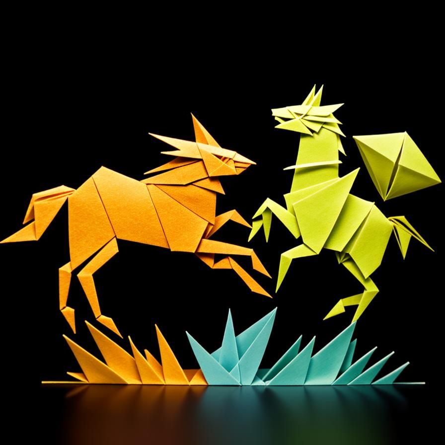 Illuminated Origami Horse in Motion