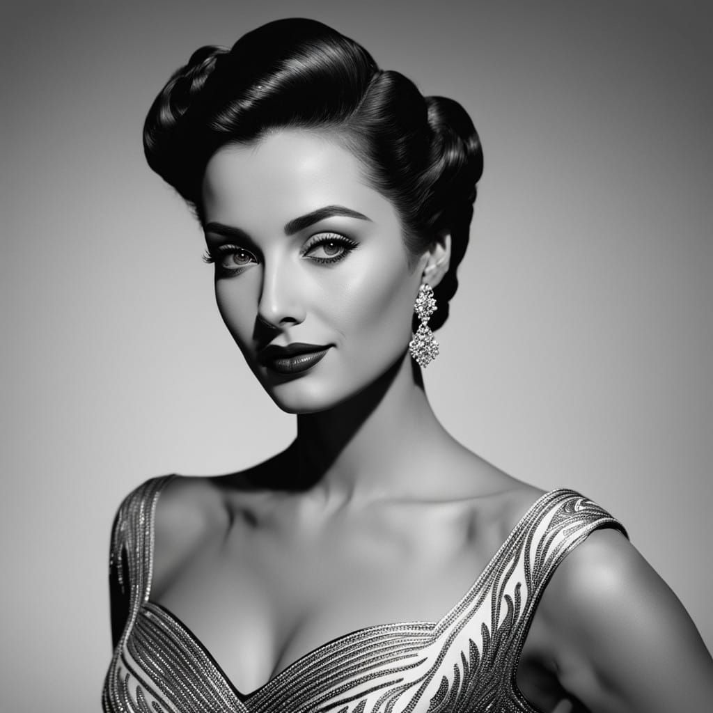 Elegant Hollywood Siren Channels Old Hollywood Glamour in Bl...