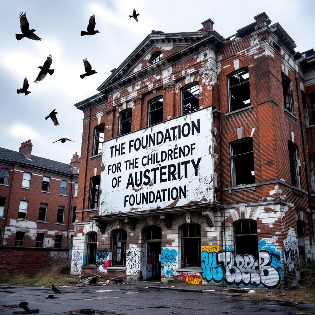 Ruined City Building with Ravens