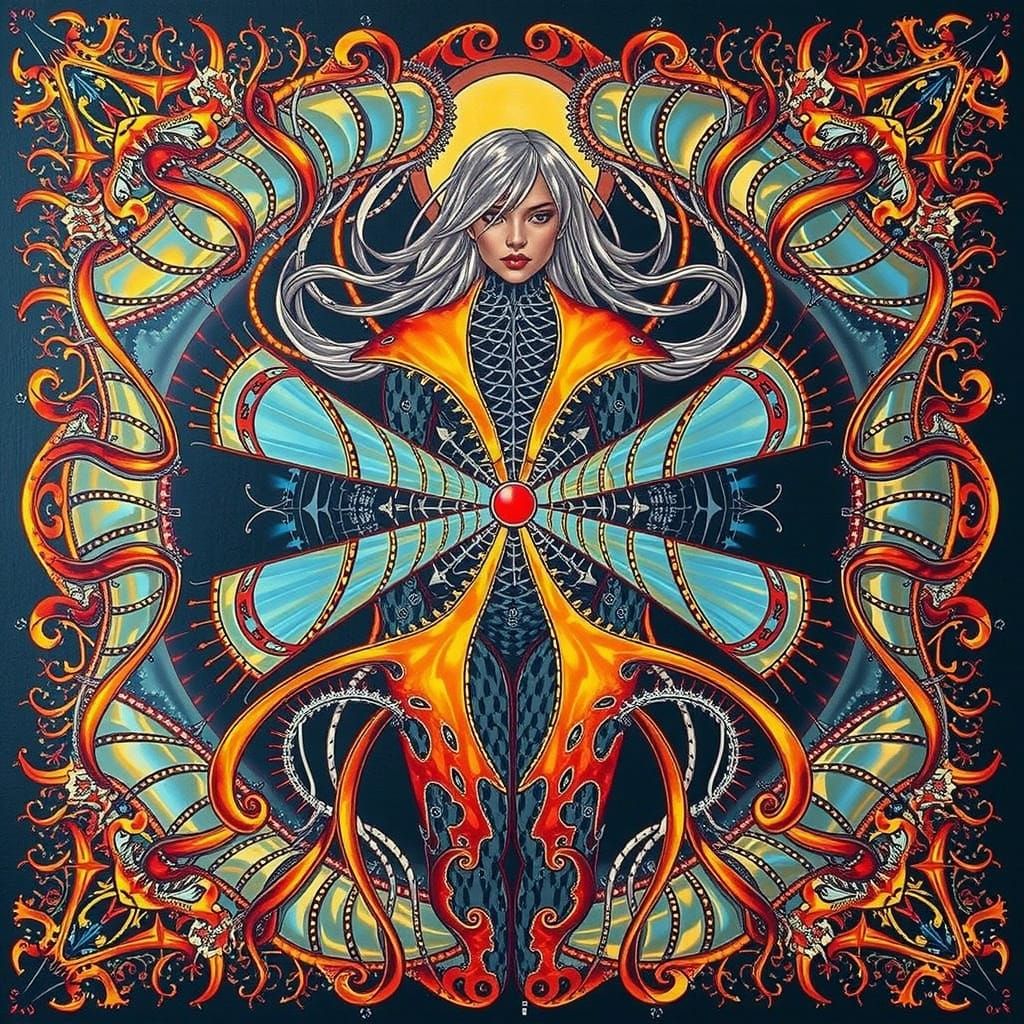 Cyberpunk Goddess Emerges from the Shadows in a Rainbow of L...