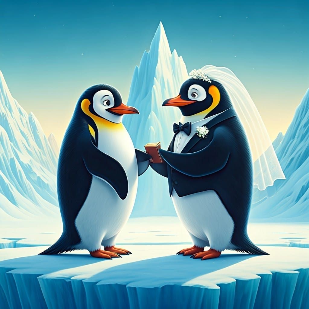 Penguins Exchange Romantic Fish-Ring Vows in Enchanted Disne...