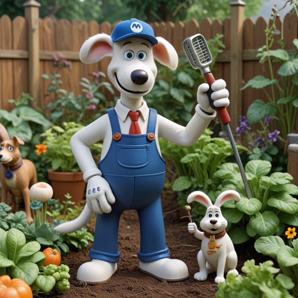Wallace and Gromit Rabbit Hunt in Claymation Style