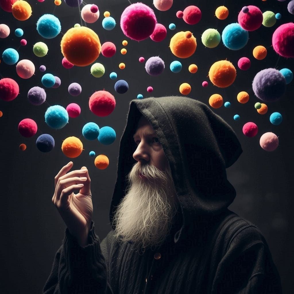 Enchanting Pom Pom Magic: AI Generated Image