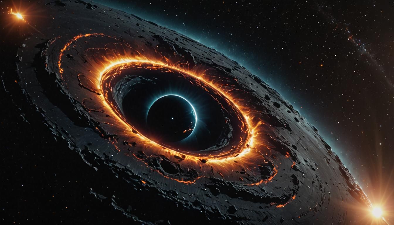 Dramatic Black Hole in Deep Space